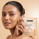Swiss Beauty care d-tan pro-glow facial kit in translucent beige pouch with orange and black text for tanning removal