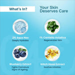Ingredients of Swiss Beauty Care Dew Lock Day Cream With SPF 15+++ featuring 2% Aqua Neo and 2% Blueberry Extract, powerful antioxidants in a day cream with spf.