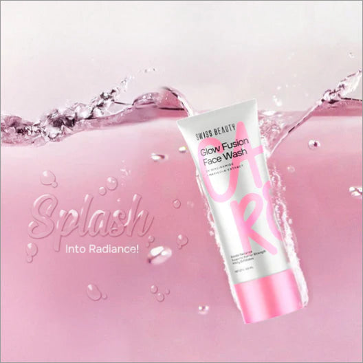 Close-up of Care Glow Fusion Face Wash demonstrating its texture and benefits as a natural glow face wash.