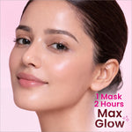 A woman with glowing skin using swiss beauty care youth full collagen boost mask known for korean skin care benefits