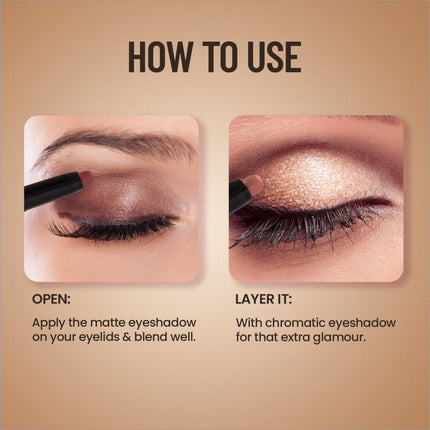 Swiss Beauty Chrome & Matte Twin Eyeshadow Stick | Mix of Matte and Shimmer | Easy to blend, non creasing eyeshadow | 24 Hour Stay