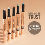Swiss Beauty Chrome & Matte Twin Eyeshadow Stick | Mix of Matte and Shimmer | Easy to blend, non creasing eyeshadow | 24 Hour Stay