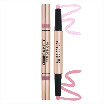 Swiss Beauty Chrome & Matte Twin Eyeshadow Stick | Mix of Matte and Shimmer | Easy to blend, non creasing eyeshadow | 24 Hour Stay