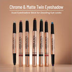 Swiss Beauty Chrome & Matte Twin Eyeshadow Stick | Mix of Matte and Shimmer | Easy to blend, non creasing eyeshadow | 24 Hour Stay
