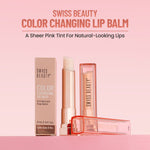 Swiss Beauty Color Changing Lip Balm sheer pink tint