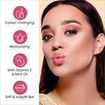 User applying Swiss Beauty Moist Heist Colour Changing Lip Oil, illustrating ease of use and instant hydration.