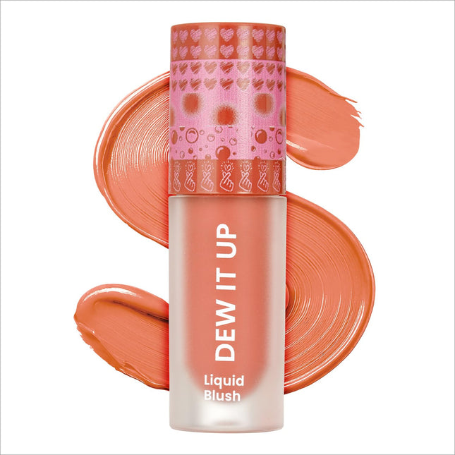 Swiss Beauty Dew It Up Liquid Blush in shade Peach Fuzz, offering a dewy finish and high colour payoff, ideal liquid blush for dewy finish.