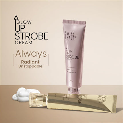 Swiss Beauty Glow Up Strobe Cream | Dewy Radiance | Hydrating | Versatile Use | With Jojoba Oil | For All Skin Types | 30ml