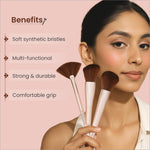 Swiss Beauty Heartistry Makeup Brush Set, 12 pieces highlighted for optimal makeup application and blending with soft, cruelty-free synthetic bristles.