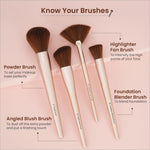 Complete collection of the Swiss Beauty Heartistry Makeup Brush Set, consisting of 12 pieces suited for professional and everyday makeup needs.