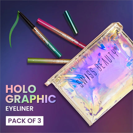 SWISS BEAUTY Holographic Eyeliner (Pack of 3) - EYELINER