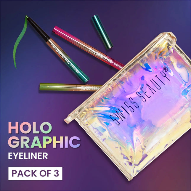 SWISS BEAUTY Holographic Eyeliner (Pack of 3) - EYELINER