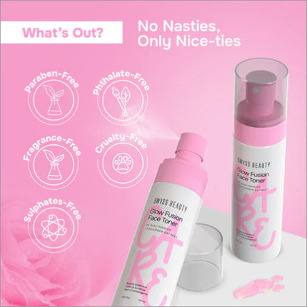 Care Glow Fusion Face Toner packaging, emphasizing its role as a hydrating facial toner for healthy skin.