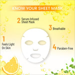 Swiss Beauty Lemon & Vitamin C Brightening Sheet Mask packaging, emphasizing its benefits for dull skin as a premium lemon vitamin c mask.