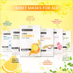 Close-up of Swiss Beauty Lemon & Vitamin C Brightening Sheet Mask showcasing its serum-infused formula, ideal for hydration and brightening with lemon vitamin c mask.