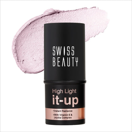 Swiss Beauty High Light It-Up Highlighter in Radiant Pink delivers an instant radiant glow with its creamy, long-lasting formula. Infused with Vitamin E and Jojoba Complex, this 8g highlighter is ideal for women looking for a blendable, easy-to-apply product. Available in three shades, including Pearl Glow and Radiant Pink, this twist-up highlighter epitomizes the golden hour glow and enhances your makeup routine with high-quality results.