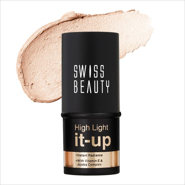 The Swiss Beauty High Light It-Up Highlighter showcases the stunning Pearl Glow shade. This long-lasting highlighter is infused with Vitamin E and Jojoba Complex, providing a luminous, radiant finish. With its creamy and blendable texture, this 8g twist-up product allows for easy application. Discover the beauty of highlighters with three shades including Pearl Glow and Radiant Pink, perfect for achieving a radiant look any time of day.