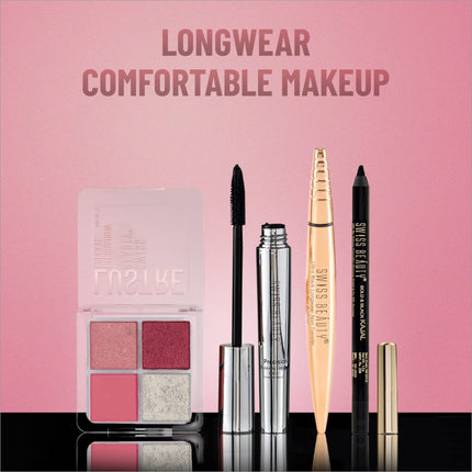 Elegant packaging of Swiss Beauty Lustre Eyeshadow Palette, crafted for easy use and everyday makeup looks.