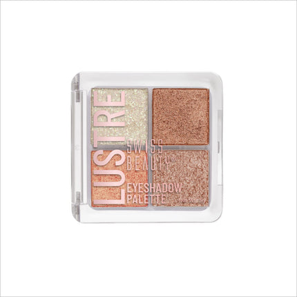 Swiss Beauty Lustre Eyeshadow Palette featuring 4 highly pigmented shades suitable for everyday looks.