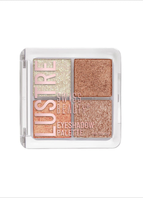 Swiss Beauty Lustre Eyeshadow Palette featuring 4 highly pigmented shades suitable for everyday looks.