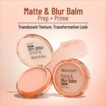 Close-up of Swiss Beauty Matte & Blur Balm demonstrating its smooth application and texture for a shine-free, perfect complexion.