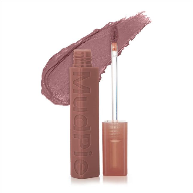 Swiss Beauty Mudpie beauty Mudpie lipstick in taupe tube with soft matte mousse finish and long-lasting wear