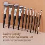 Swiss Beauty Professional Face & Eye Brush Set of 12