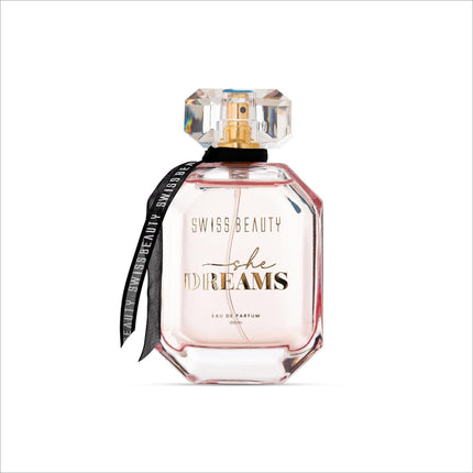 Swiss Beauty She Dreams EDP - a long-lasting women's perfume featuring top notes of Mandarin and a floral heart of Jasmine and Tuberose.