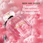 Swiss Beauty She Dreams EDP packaging, promoting it as a long-lasting women's perfume perfect for any occasion.