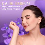 Lifestyle shot featuring Swiss Beauty She Leads EDP, a long lasting perfume ideal for every day and special events.