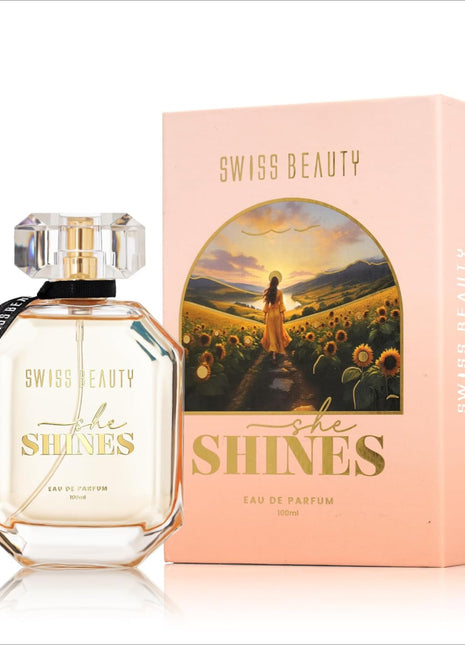 Swiss Beauty She Shines EDP | Long-Lasting | Ideal For Gifting | Everyday Wear | Long Lasting Perfume with Neroli, Jasmine and Musk notes in a 100ml bottle