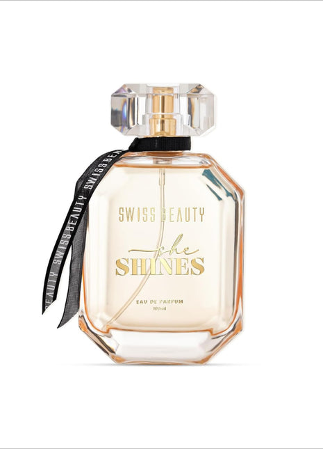 Swiss Beauty She Shines EDP | Long-Lasting | Ideal For Gifting | Everyday Wear | Long Lasting Perfume, Top Note: Neroli, Middle Note: Jasmine, Base Note: Musk, 100ml