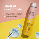 Close-up of SWISS BEAUTY Protect Maxx Sunscreen Air Mist bottle - SPF 50 PA+++ spf 50 sunscreen spray with invisible finish, perfect for on-the-go use.