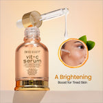 Image of Swiss Beauty Vit C Serum with vibrant background, highlighting its role in skin revitalization and youthfulness.