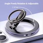 Black ugreen lp705 kickstand grip ring holder with 360-degree adjustable angle and 118-degree rotation capability