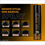 Urban Garbu High Volume Hair Spray Level 5 – Mega Hold, No Crunch with a backdrop of hair salon tools, illustrating its professional quality and effectiveness.