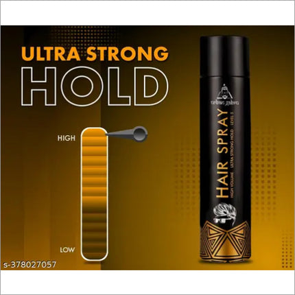 Model using Urban Garbu High Volume Hair Spray Level 5 – Mega Hold, No Crunch to achieve voluminous hair for a bold look.