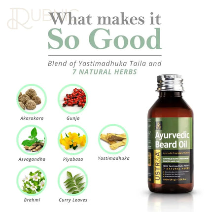 USTRAA Ayurvedic Beard Oil & Face Wash Dry Skin - Beard &