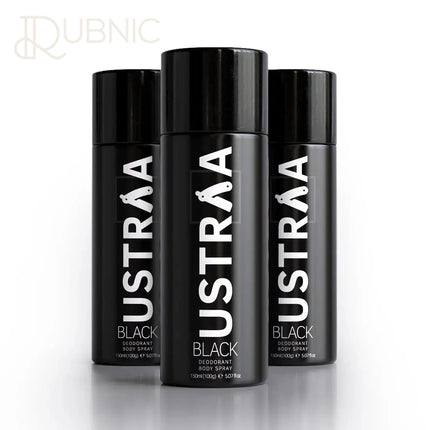 USTRAA BLACK Deodorant Body Spray 150 ml Pack of 3 - BODY