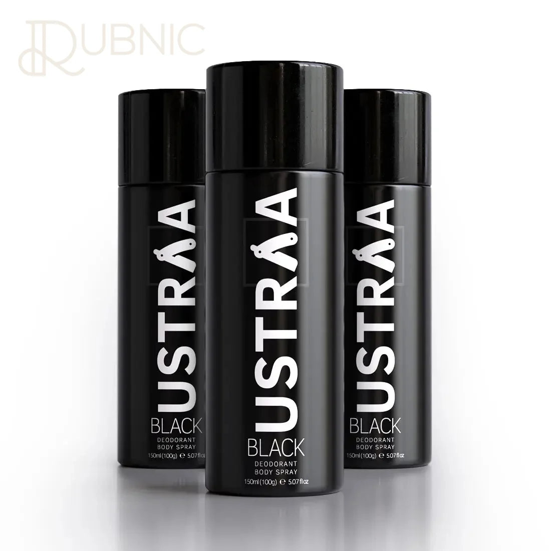 USTRAA BLACK Deodorant Body Spray 150 ml Pack of 3 - BODY