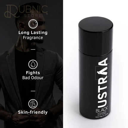 USTRAA BLACK Deodorant Body Spray 150 ml Pack of 3 - BODY