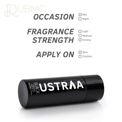 USTRAA BLACK Deodorant Body Spray 150 ml Pack of 3 - BODY