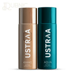 USTRAA Khaki & Aqua Deodorants Body Spray Combo - BODY SPRAY