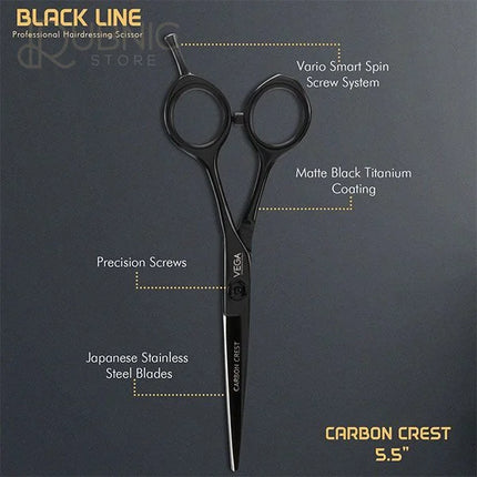 Vega Professional Carbon Crest 5.5 Black Line Hairdressing