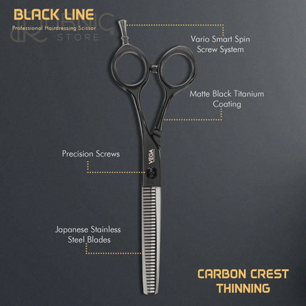 Vega Professional Carbon Crest Thinning Black line