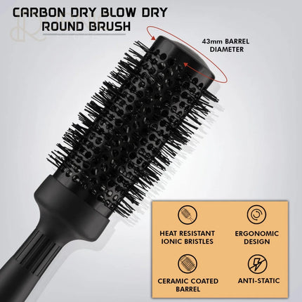 Vega Professional Carbon Dry Round Brush 43mm (VPMHB-13) -