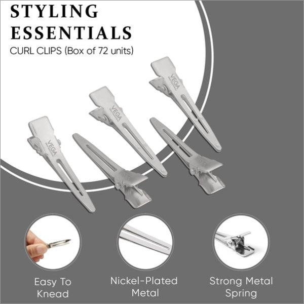 VEGA PROFESSIONAL CURL CLIPS BOX OF 72 UNITS - VPHSC-05