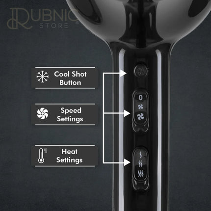 VEGA Professional Dry Hair Dryer Black (VPMHD-03) - HAIR