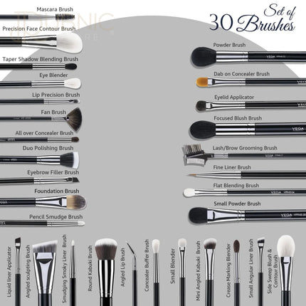 Vega Professional Makeup Brush Set of 30 (VPPMB-45) - Makeup