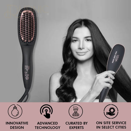 Vega Professional Pro Cera Shine Hair Straightener Brush